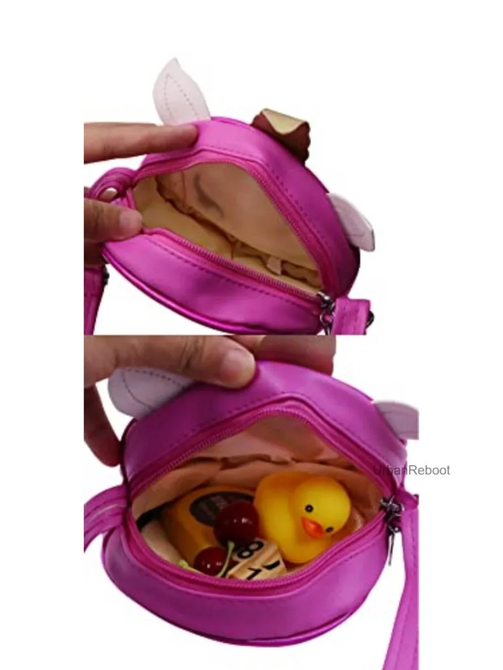 Unicorn Sequin Crossbody Purse Girls PU Leather Mini Round Bag